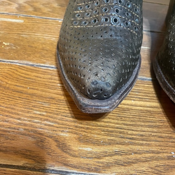 Frye Brown Western Cowboy Heel Boots Goodyear Welt Women's Size 7 - Picture 9 of 11